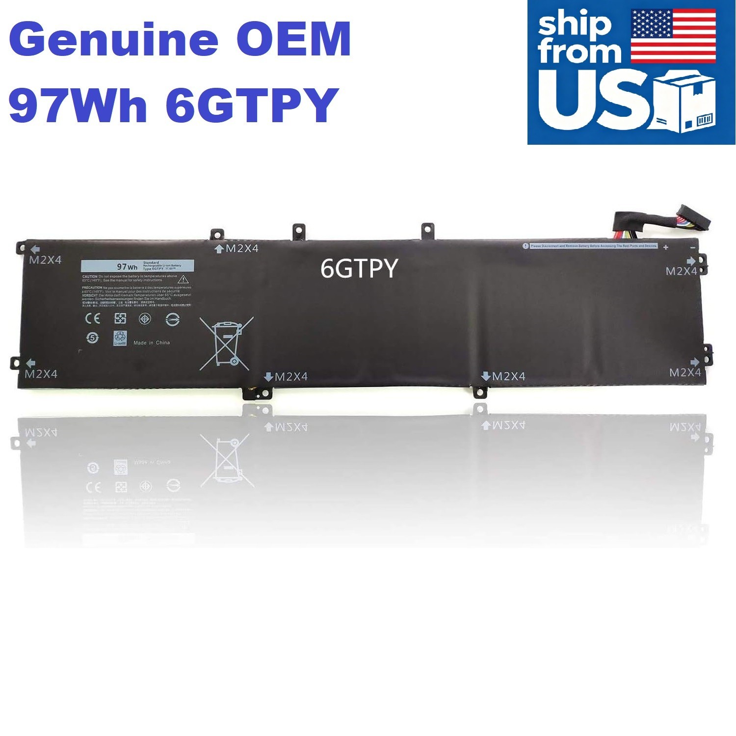 Genuine OEM 97Wh 6GTPY Battery For Dell Precision 5520 5530 XPS 15 9560 9570 New