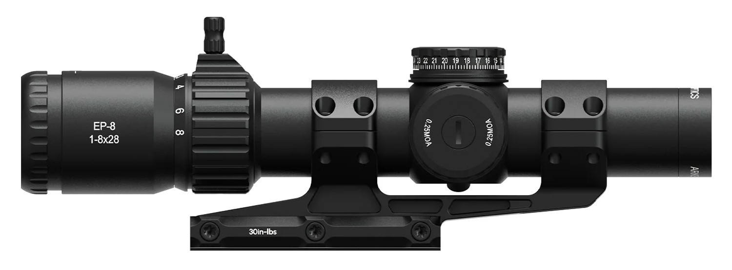 Arken Optics EP-8 1-8x28 LPVO FFP MOA KLBOX 34mm Tube with 0 MOA Mount