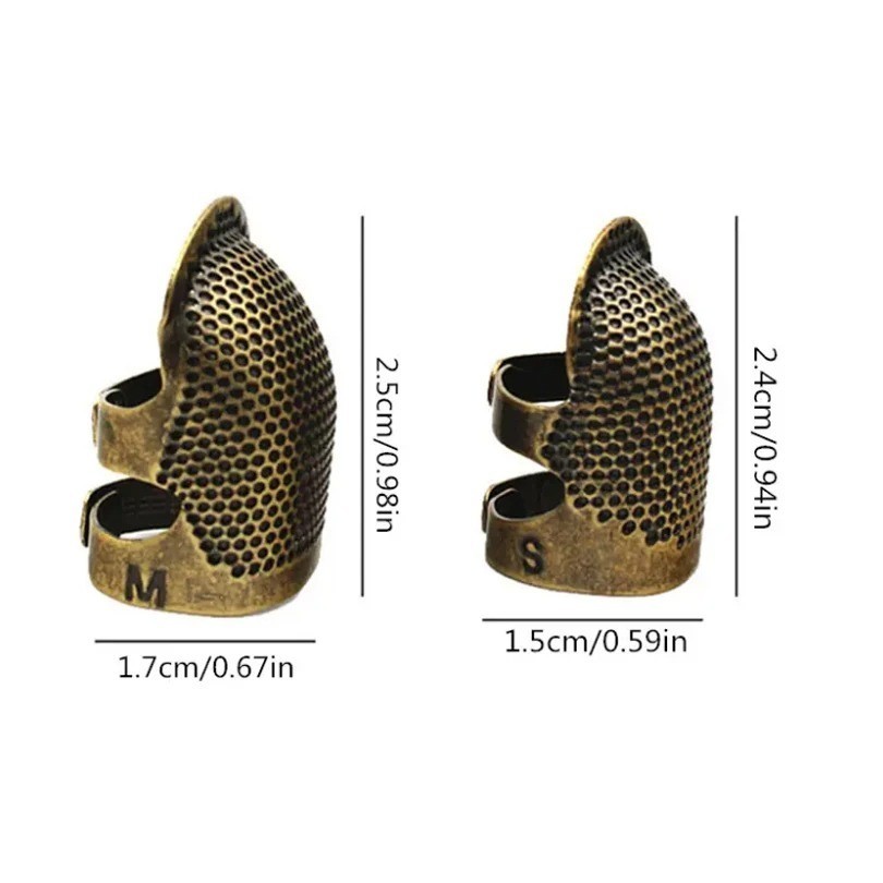 2pcs Vintage Adjustable Sewing Thimble Rings Non-Slip Needle Press Tool - NEW 2pcs Vintage Adjustable Sewing Thimble Rings Non-Slip Needle Press Tool - NEW