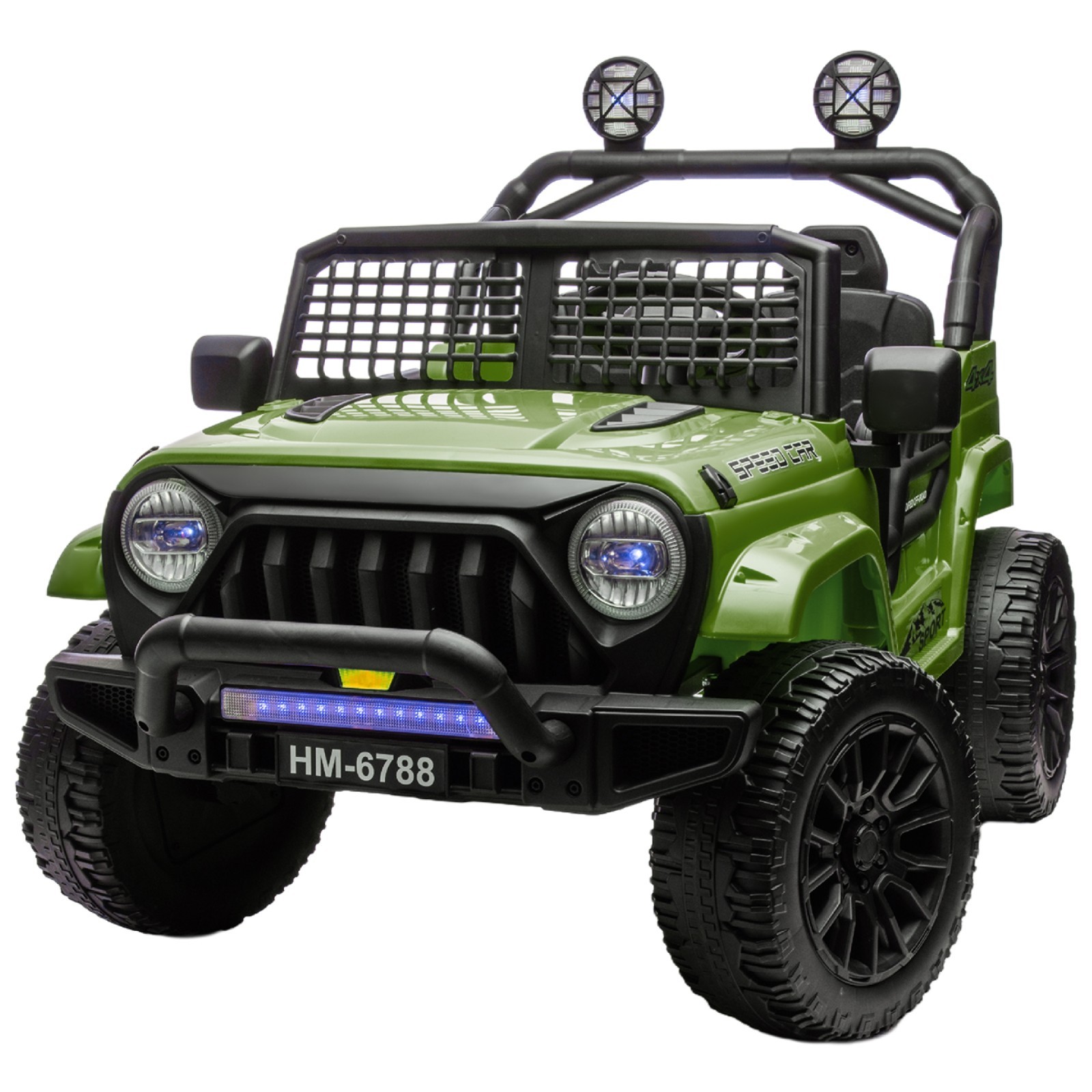 Green 24V Kids Electric Car 4WD 2 Seater Ride on Toy Jeep 3-6mph Truck w/ Remote