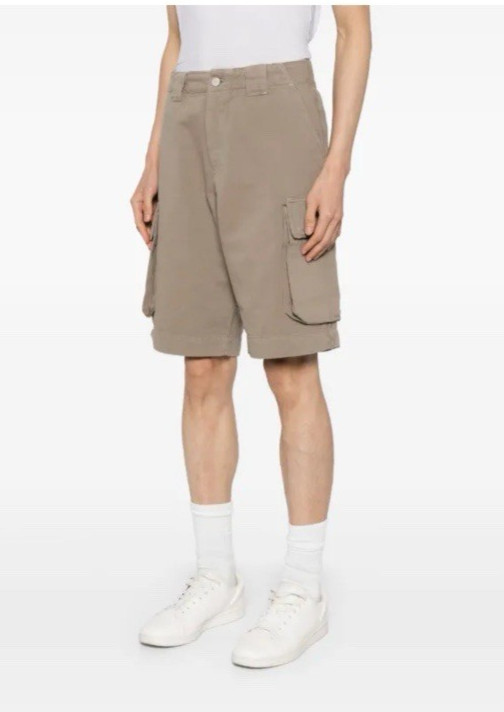 IRO Paris Men Size 30 Jobby Mid Rise Button Fly Cargo Shorts Taupe 100% Cotton
