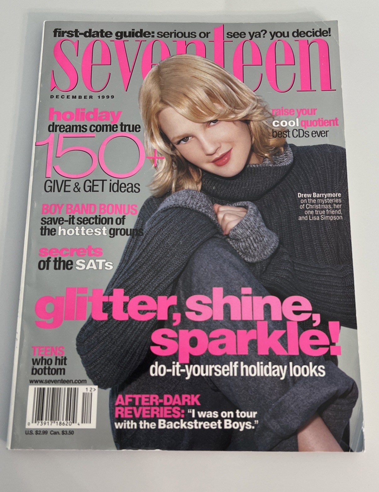 DREW BARRYMORE Vintage Seventeen Magazine December 1999- RARE Pre Y2K