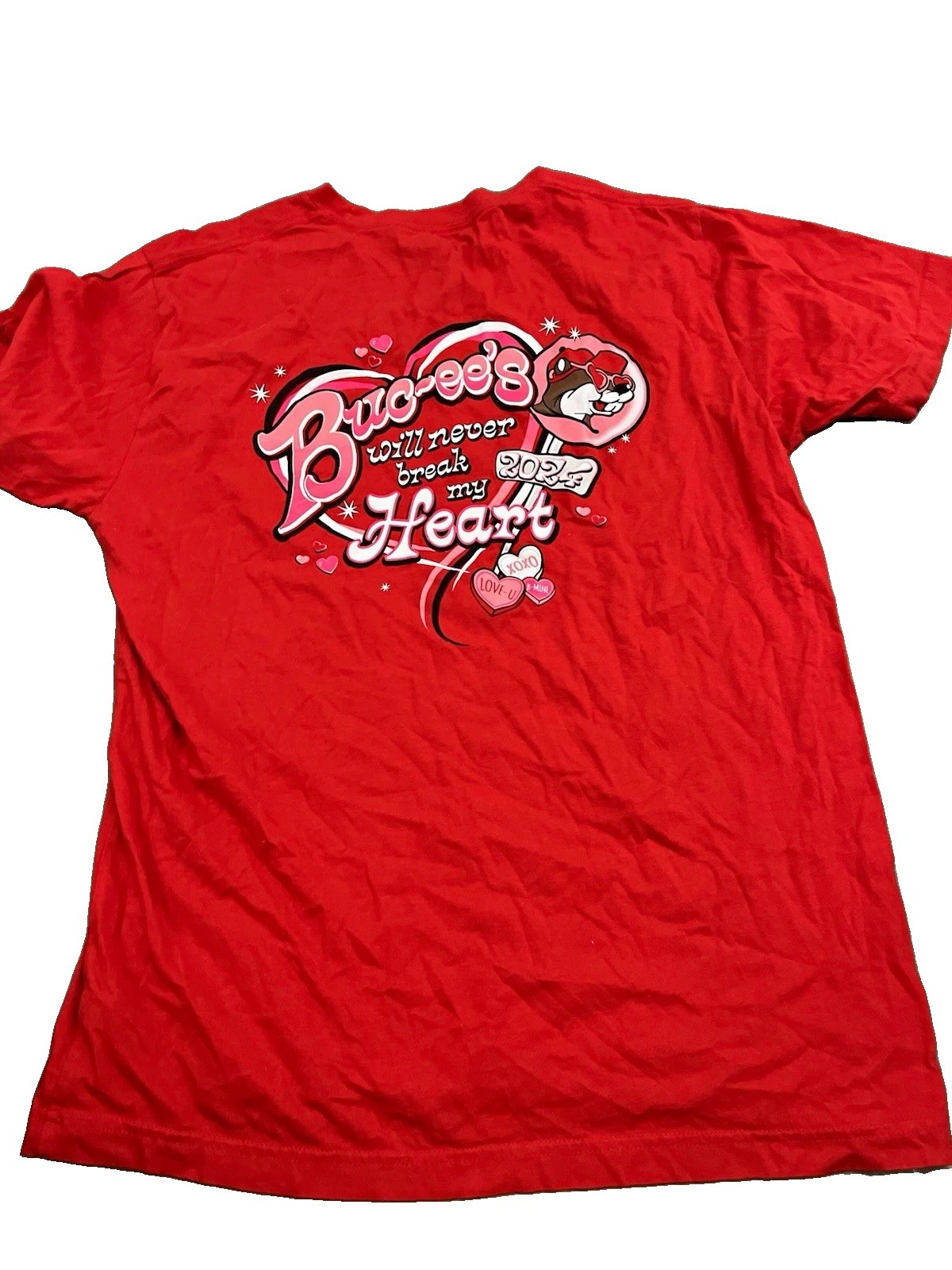 Buc-ee\'s Men’s L Red Cotton Knit Crew Neck Buc-ee’s Beaver Graphic Tee 2022 Buc-ee\'s Men’s L Red Cotton Knit Crew Neck Buc-ee’s Beaver Graphic Tee 2022