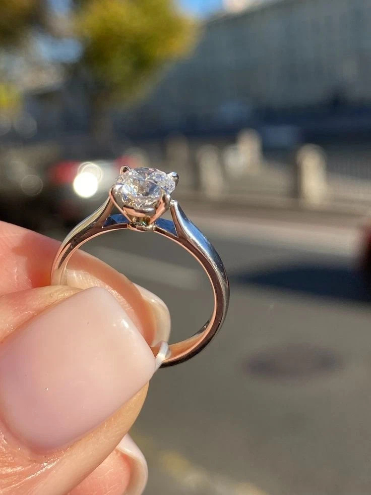 Elegant 1.00 Ct Round Cut Lab-Grown Diamond Ring 14K White Gold for Engagement