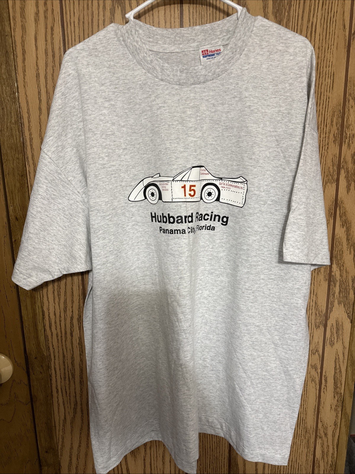NWOT Vtg 90s Hanes Hubbard Racing T Shirt XXL Single Stitch Double Sided FL