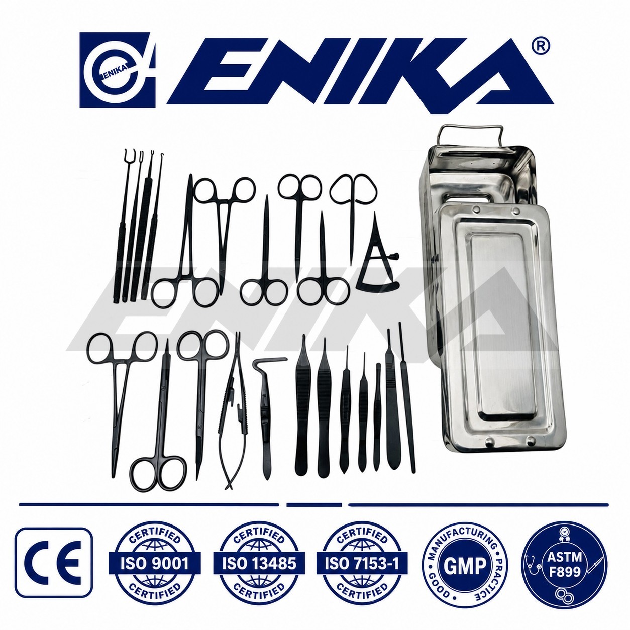 Blepharoplasty Instruments Set - Black | Plastic & Eye Surgery Kit with Box