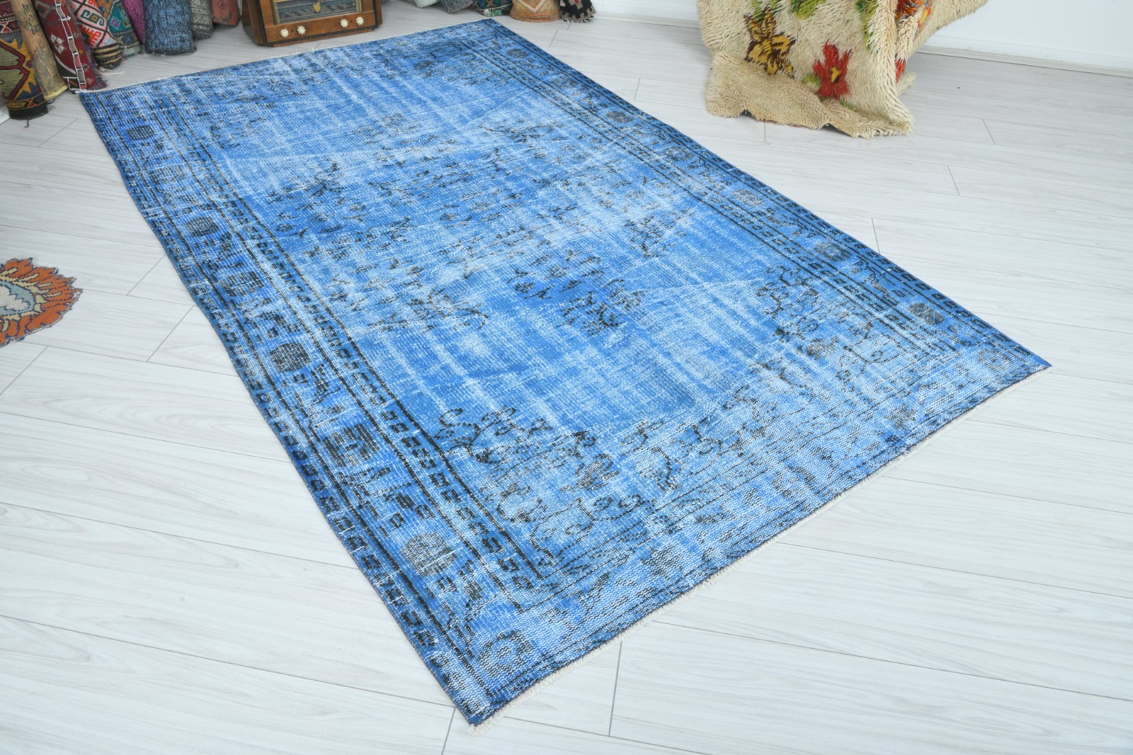 5x8 Turkish Area Rug Hand-Knotted Vintage Muted Pastel Oushak Wool Carpet,560 5x8 Turkish Area Rug Hand-Knotted Vintage Muted Pastel Oushak Wool Carpet,560