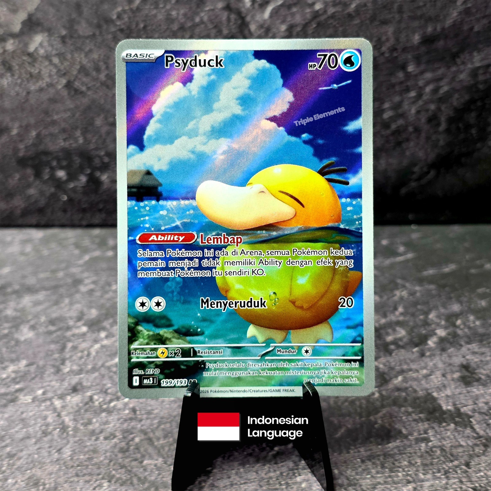 Psyduck Pokemon Card AR 199/193 NM Ascended Heroes Mega Dream MA3 - Indonesia