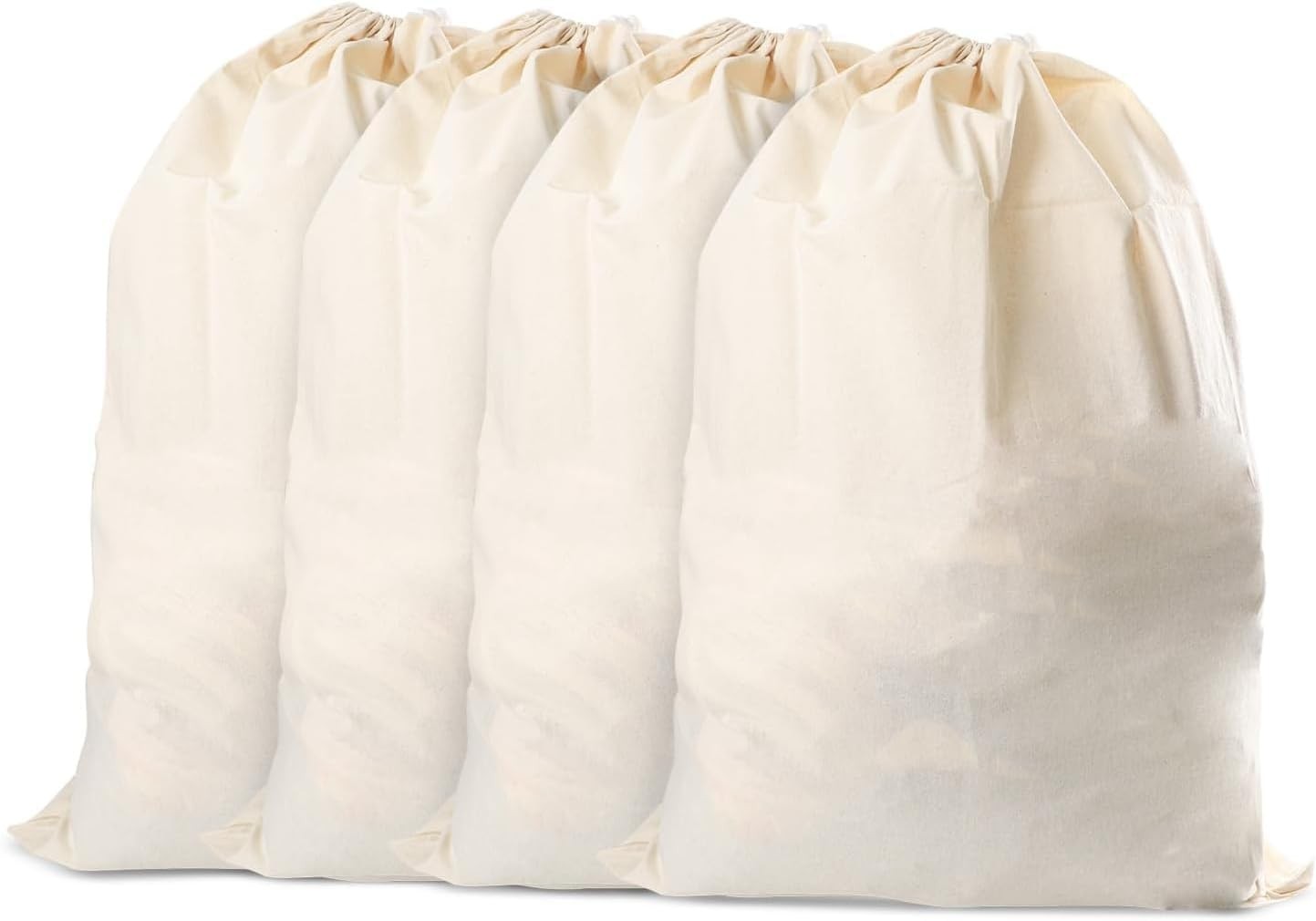 4Pcs Natural Cotton Drawstring Laundry Bags Reusable Washable Travel Dirty 4Pcs Natural Cotton Drawstring Laundry Bags Reusable Washable Travel Dirty