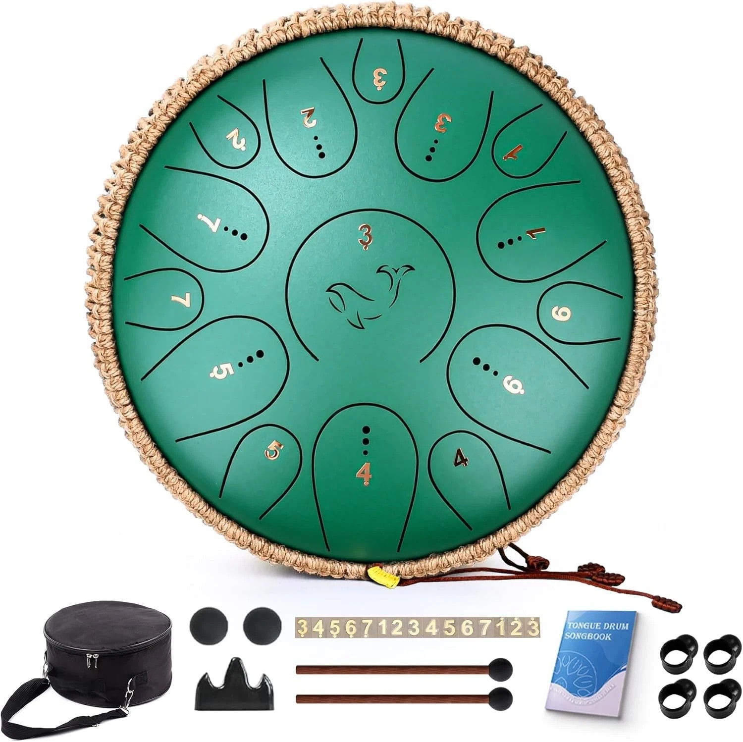 Steel Tongue Drum 15 Notes 14 Inch D-Key Panda Balmy Drum Percussion Instrument Steel Tongue Drum 15 Notes 14 Inch D-Key Panda Balmy Drum Percussion Instrument