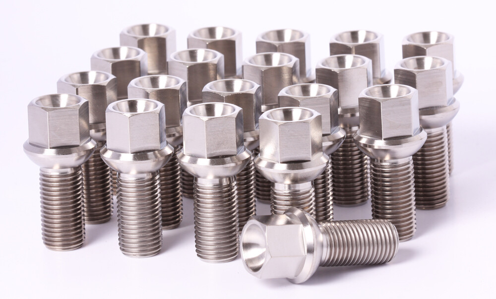 Titanium Wheel Lug Bolts M14x1.5 for Audi VW Aerospace Grade 6AL4V Titanium