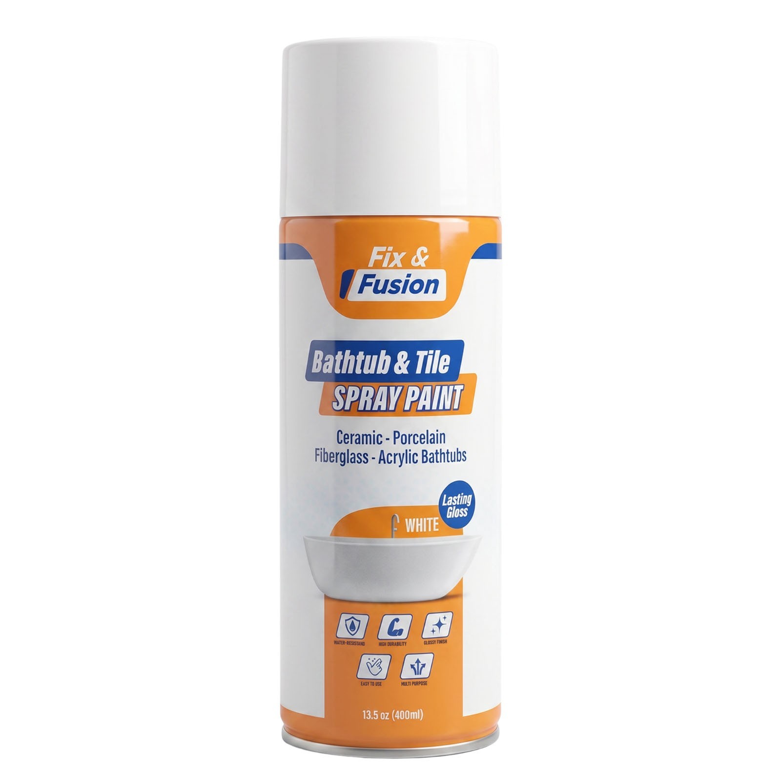 Bathtub Tile Spray Paint White Porcelain Ceramic Aerosol Refinishing 13.5 Oz