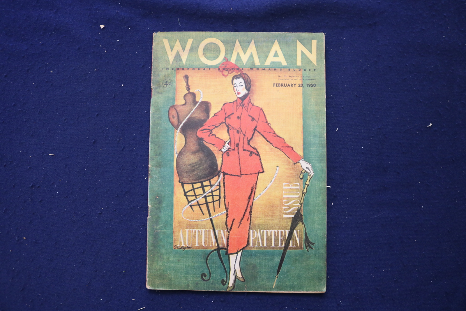 1950 FEBRUARY 20 WOMAN MAGAZINE - AUTUMN PATTERN ISSUE COVER - E 18590 1950 FEBRUARY 20 WOMAN MAGAZINE - AUTUMN PATTERN ISSUE COVER - E 18590