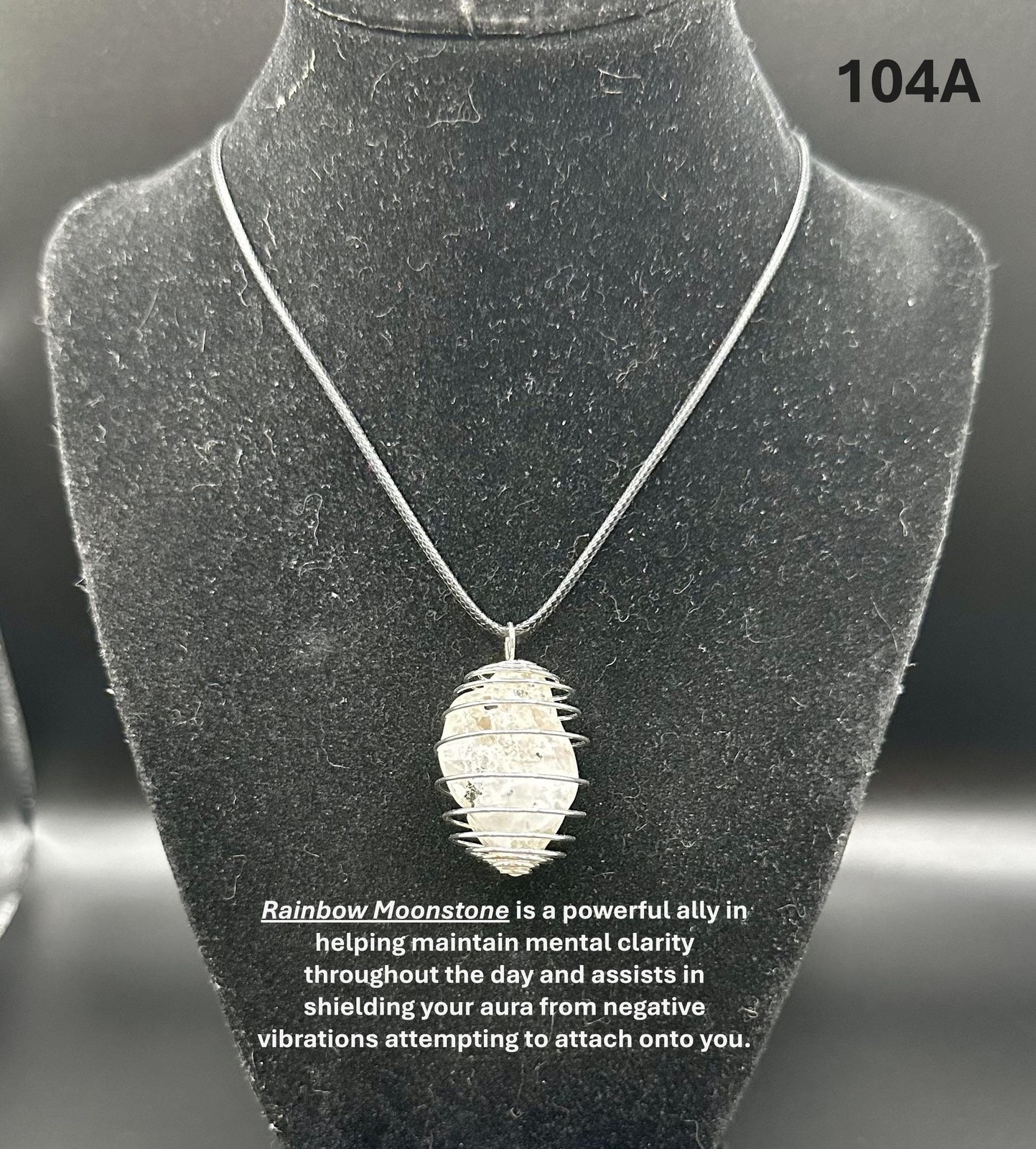Rainbow Moonstone Pendant Cord Necklace Rainbow Moonstone Pendant Cord Necklace