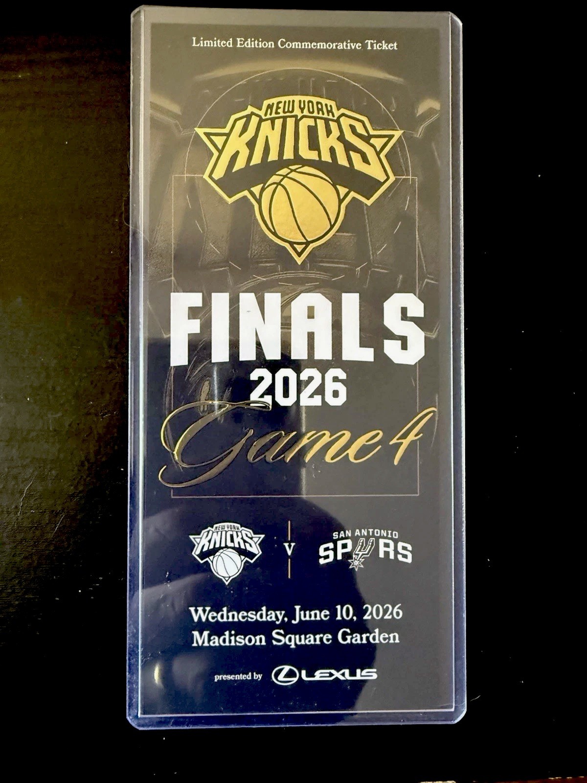 2026 NY Knicks NBA Finals Game 4 Commemorative Ticket