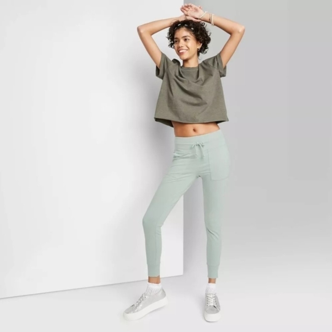 Women\'s High-Waisted Pocket Leggings - Wild Fable - Color Light Teal - Size L