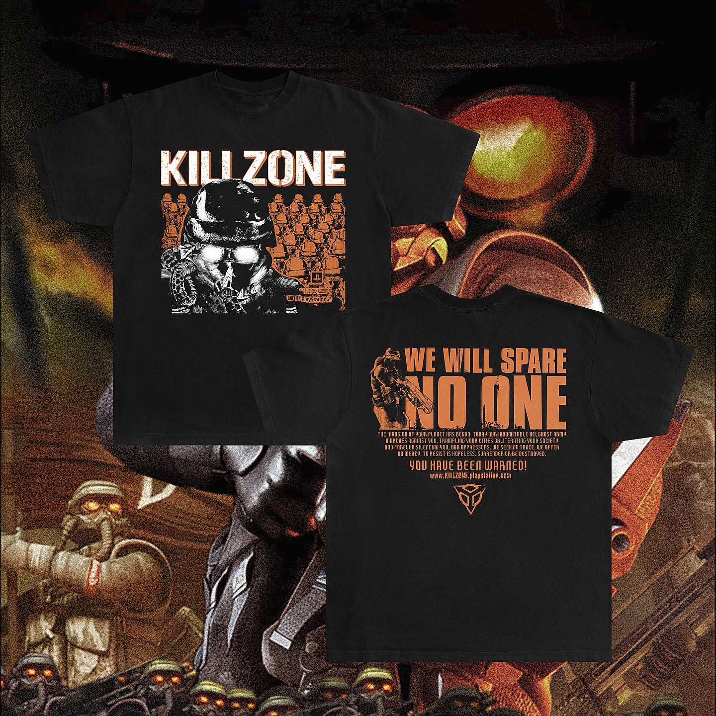 Monarch Wear Killzone T-Shirt Helghast PlayStation Game Black