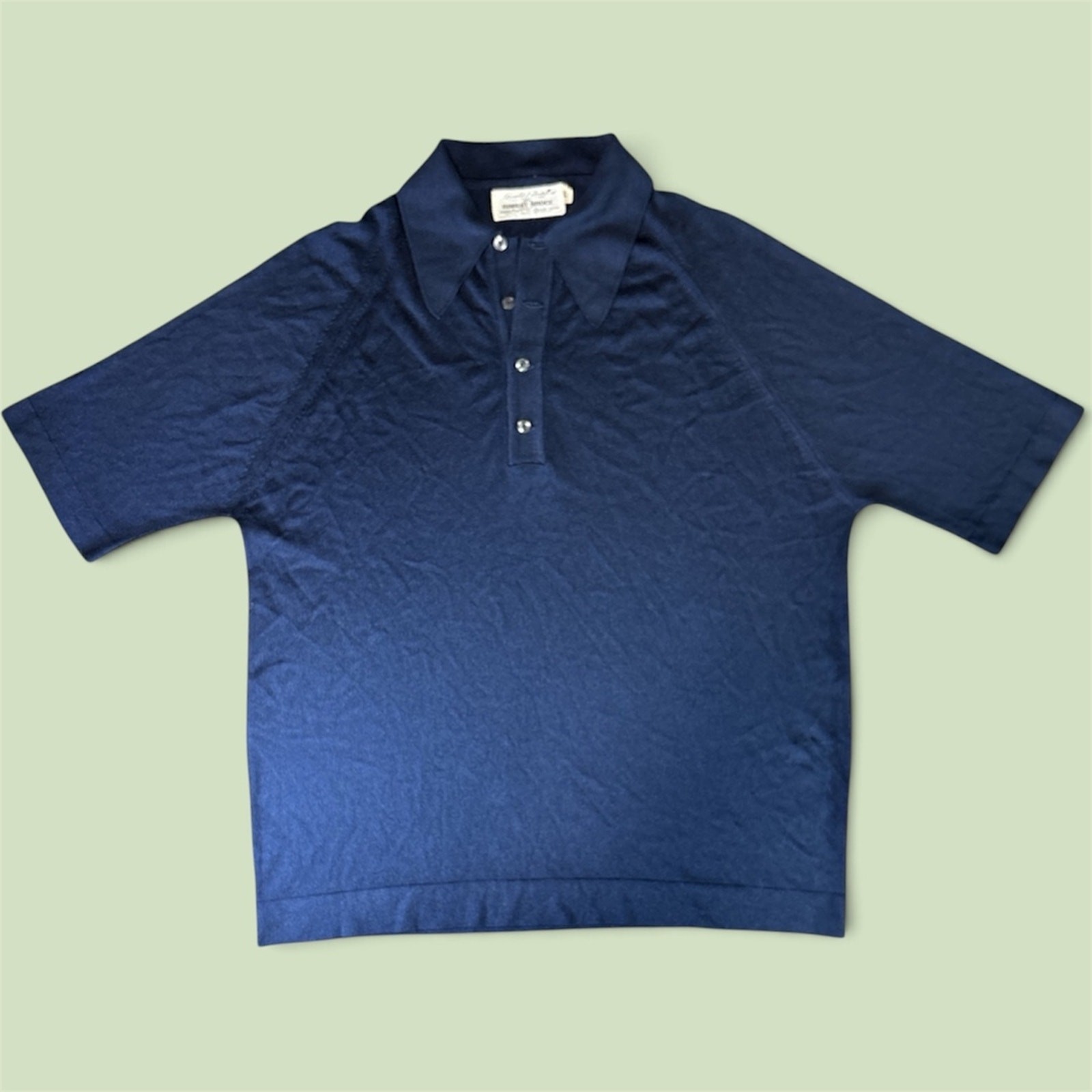 Vintage Arnold Palmer Robert Bruce Polo Shirt Mens Large Navy knit golf