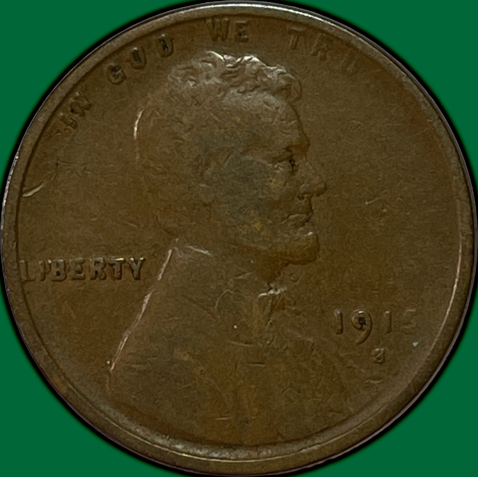 1915-S Lincoln Wheat Cent Fine F Coin #49542