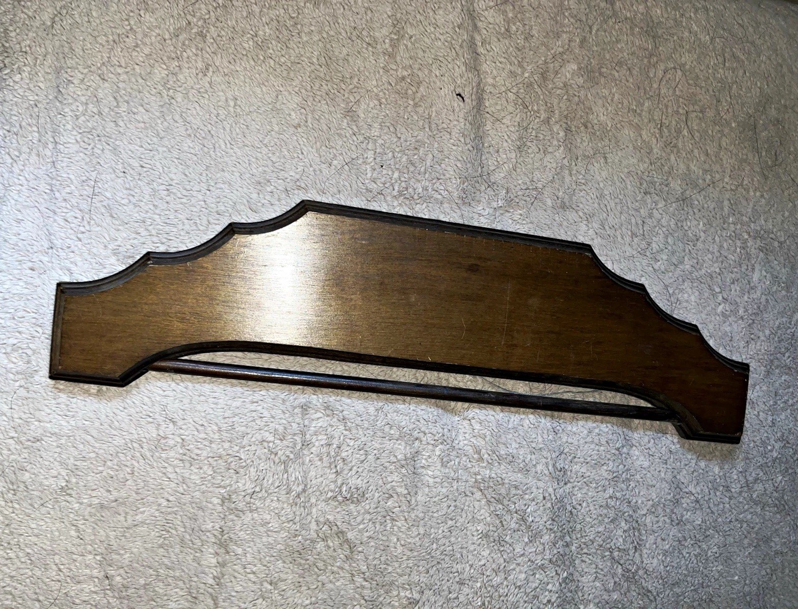 Vintage hand crafted real hard wood wall mounted tie rack Vintage hand crafted real hard wood wall mounted tie rack