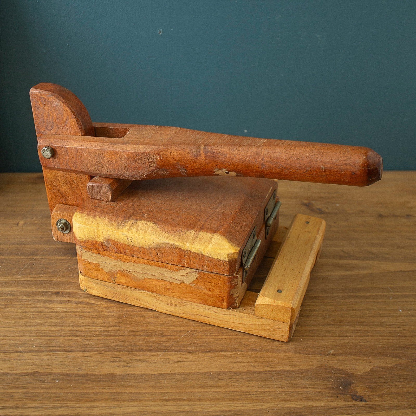 Vtg Handmade Wooden Tortilla Press Primitive Folk Art Kitchen Dough Press Vtg Handmade Wooden Tortilla Press Primitive Folk Art Kitchen Dough Press