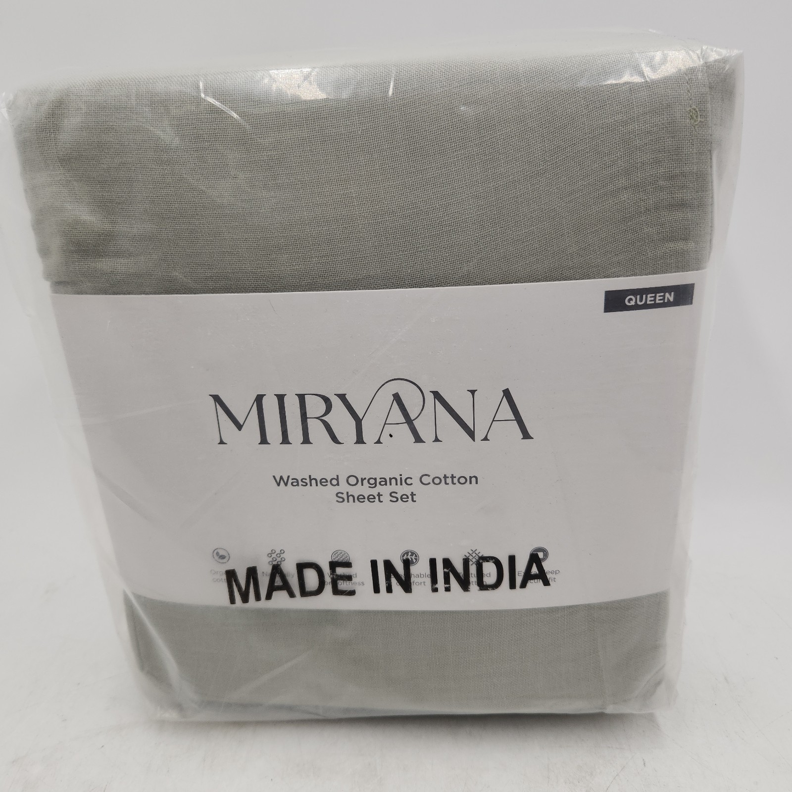 NEW Miryana Cotton 4 Pc Sheet Set QUEEN Size in Sage NEW Miryana Cotton 4 Pc Sheet Set QUEEN Size in Sage