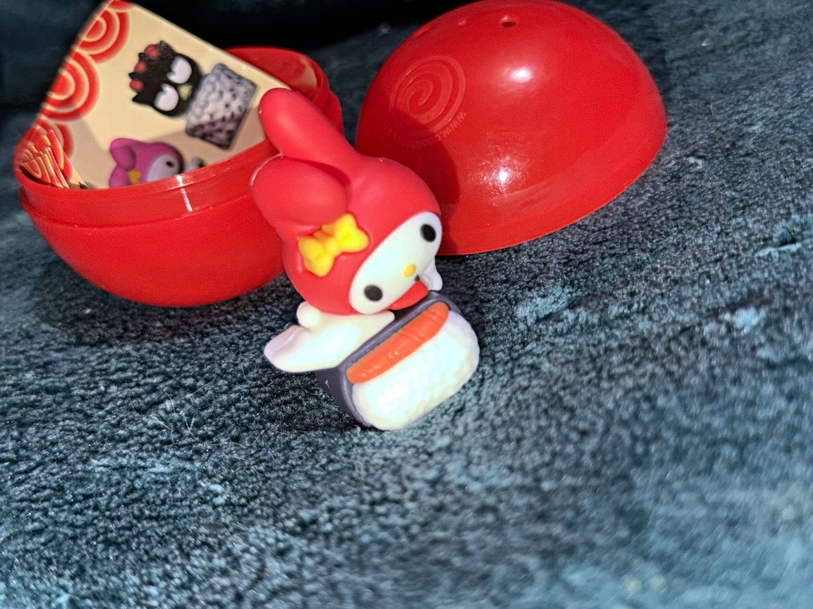 Sanrio My Melody Plastic Figurine Mini Figure Toy with Red Capsule Sanrio My Melody Plastic Figurine Mini Figure Toy with Red Capsule