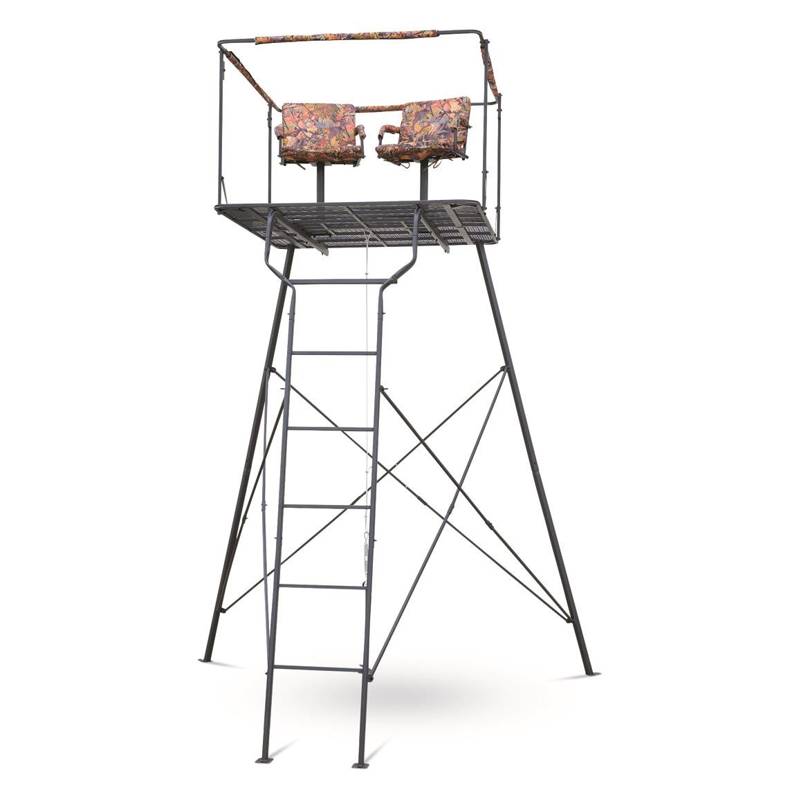 Outdoor Deer Hunting Tower Tree Stand Big Game Field Blind 2-Man 12' Whitetail
