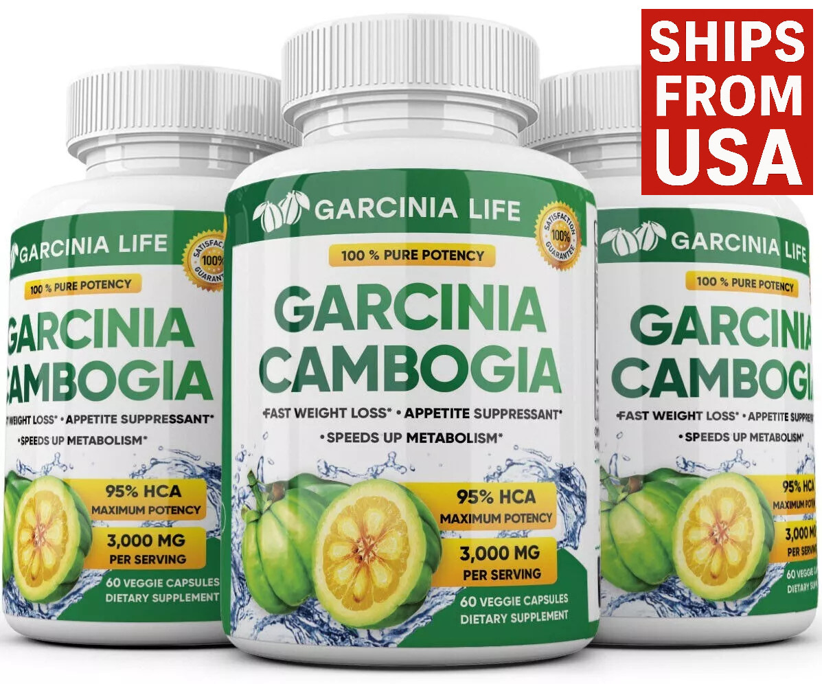 3 x BOTTLES 180 Capsules 3000mg Daily GARCINIA CAMBOGIA HCA 95% Weight Loss Diet
