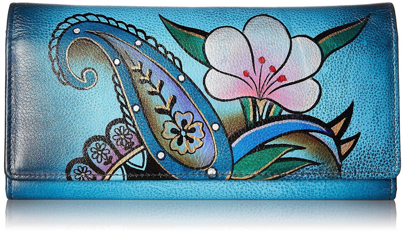 Anna by Anuschka Women's Hand Painted Genuine Leather Multi Pocket Wallet