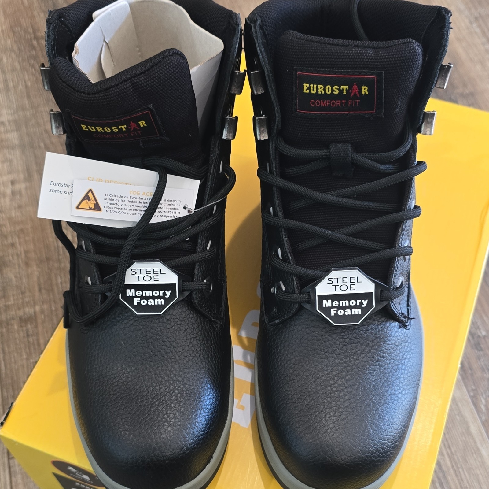 Eurostar Connor Steel Toe Work Boots Men\'s 7 Black 999762 BLK New Box Eurostar Connor Steel Toe Work Boots Men\'s 7 Black 999762 BLK New Box