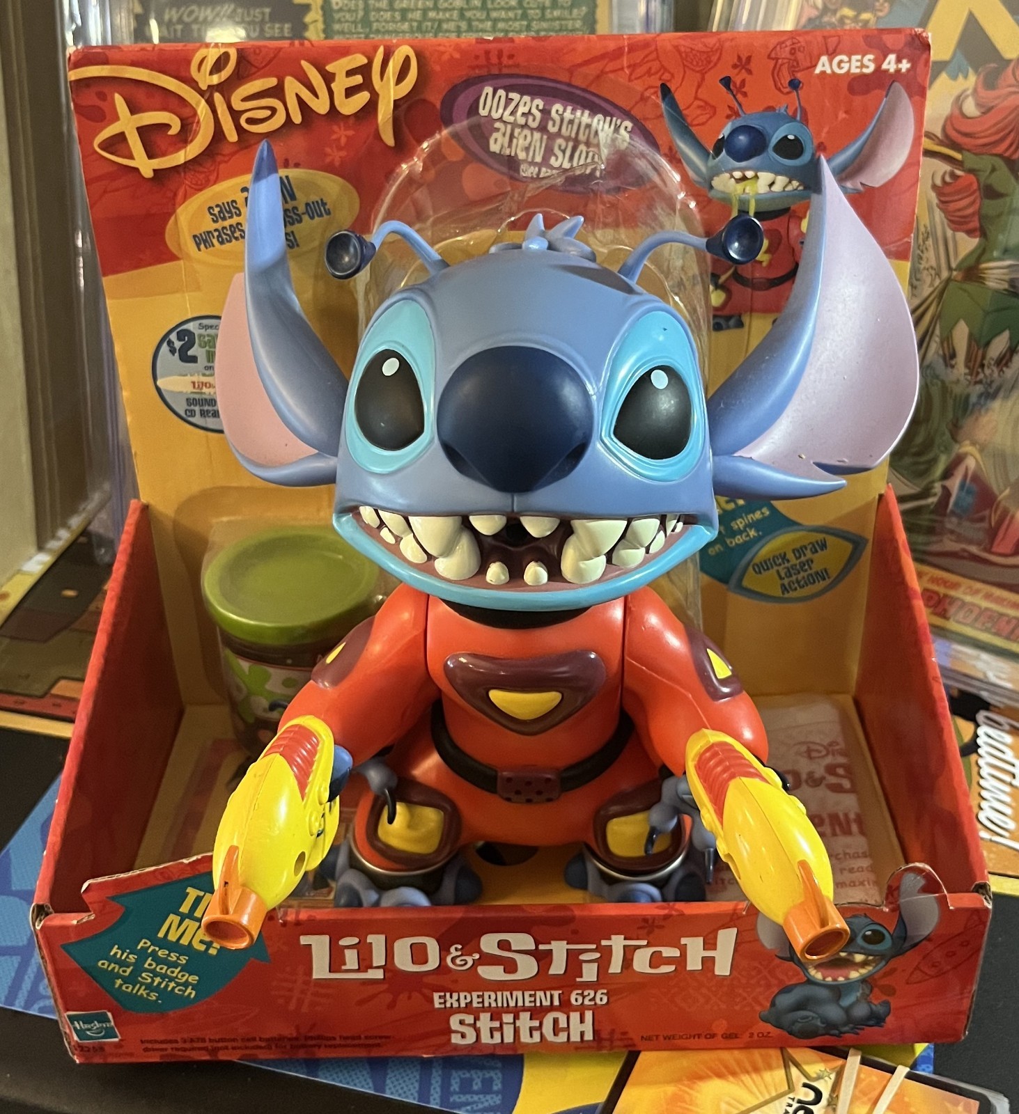 Disney Lilo & Stitch Experiment 626 Talking Figure w/ Slop Hasbro 2002 Unopened