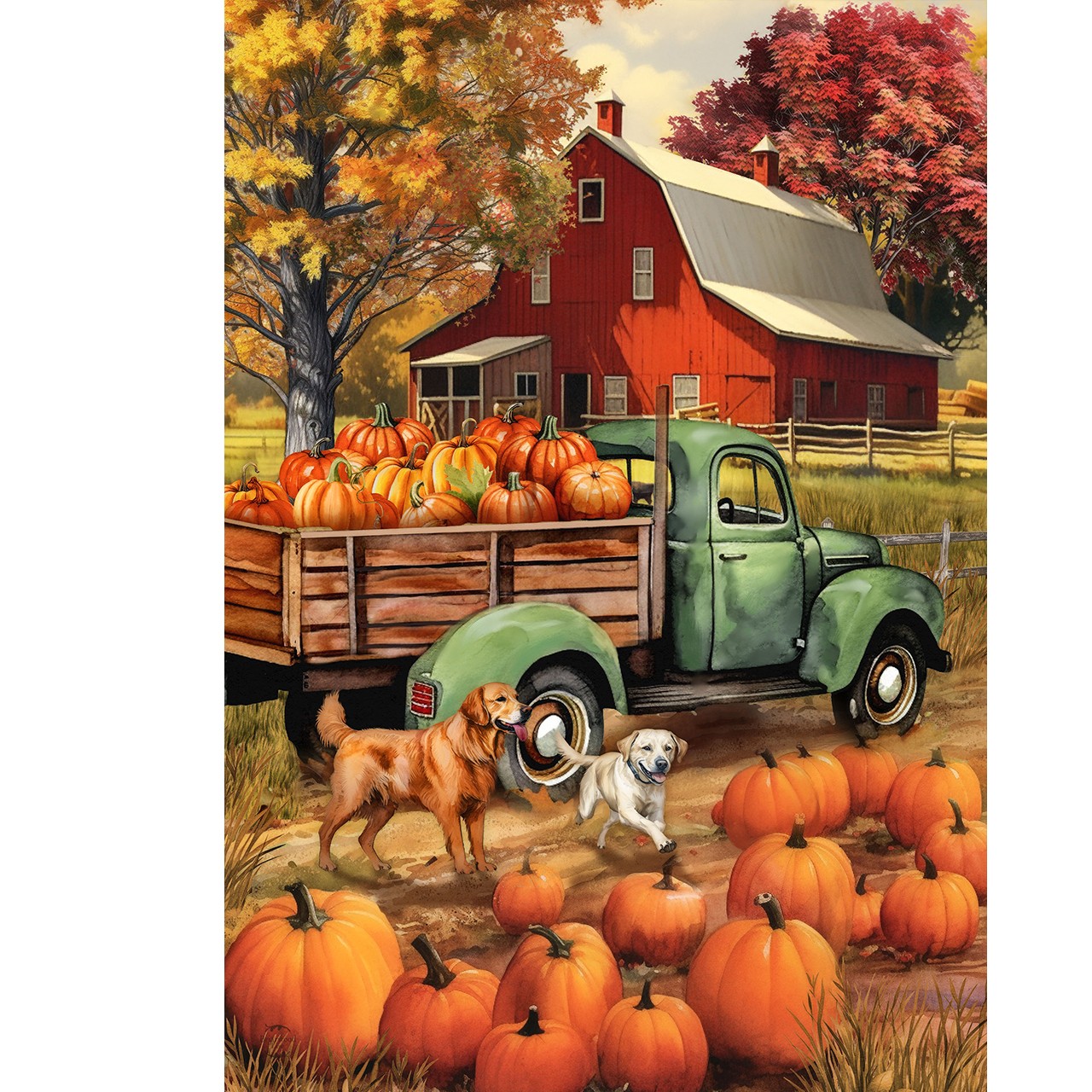 Briarwood Lane Autumn Farm House Flag 28x40