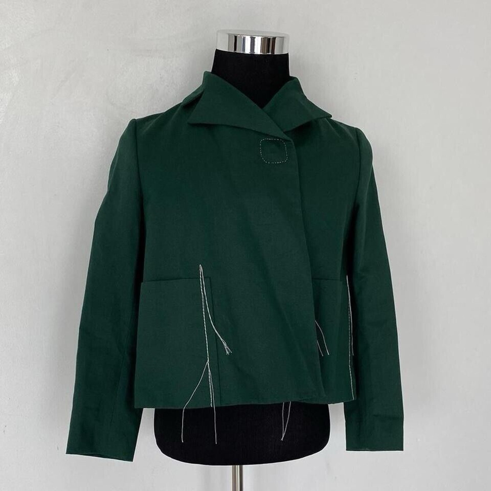 Marni Solid A-Line Jacket in Emerald. Extremely Rare. Worn Once