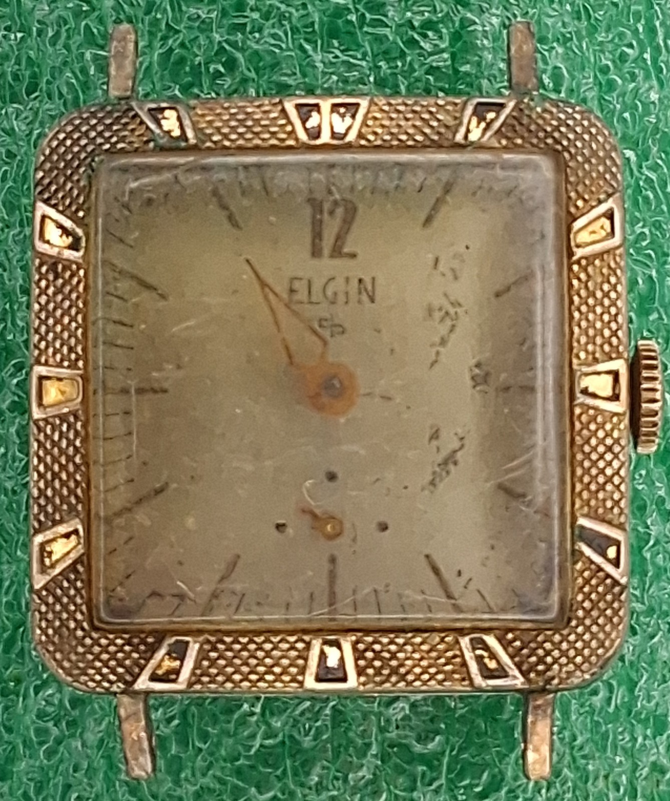 Lot W2453 Mens Elgin 17J Wind Up Movement Vintage Watch Parts 