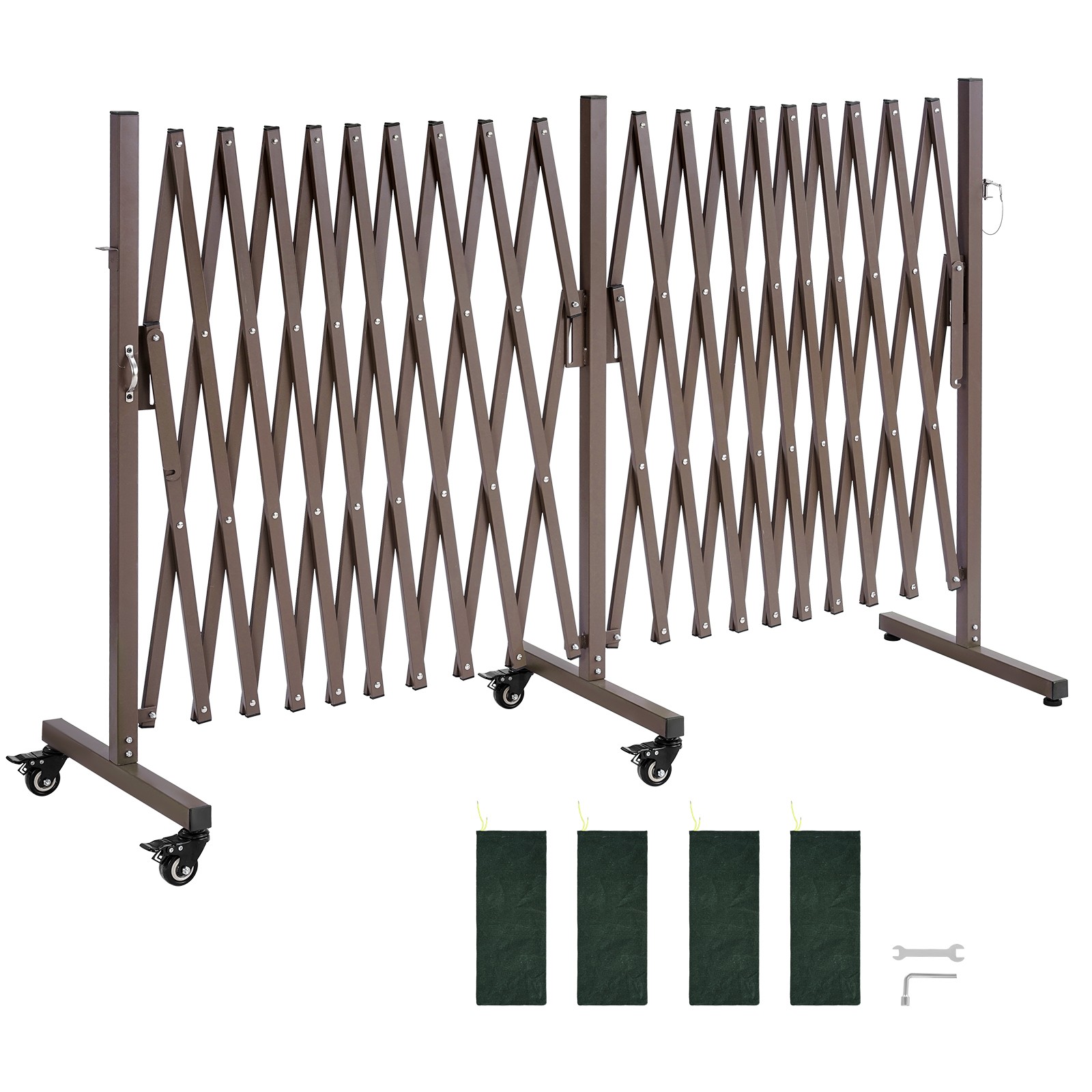 VEVOR Double Expandable Barricades 20FT Expandable Folding Security Barrier