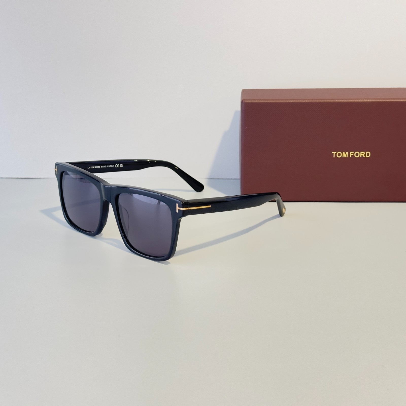 Tom Ford TF906 Black Frame Black Lens Sunglasses Square Luxury New w/ Box