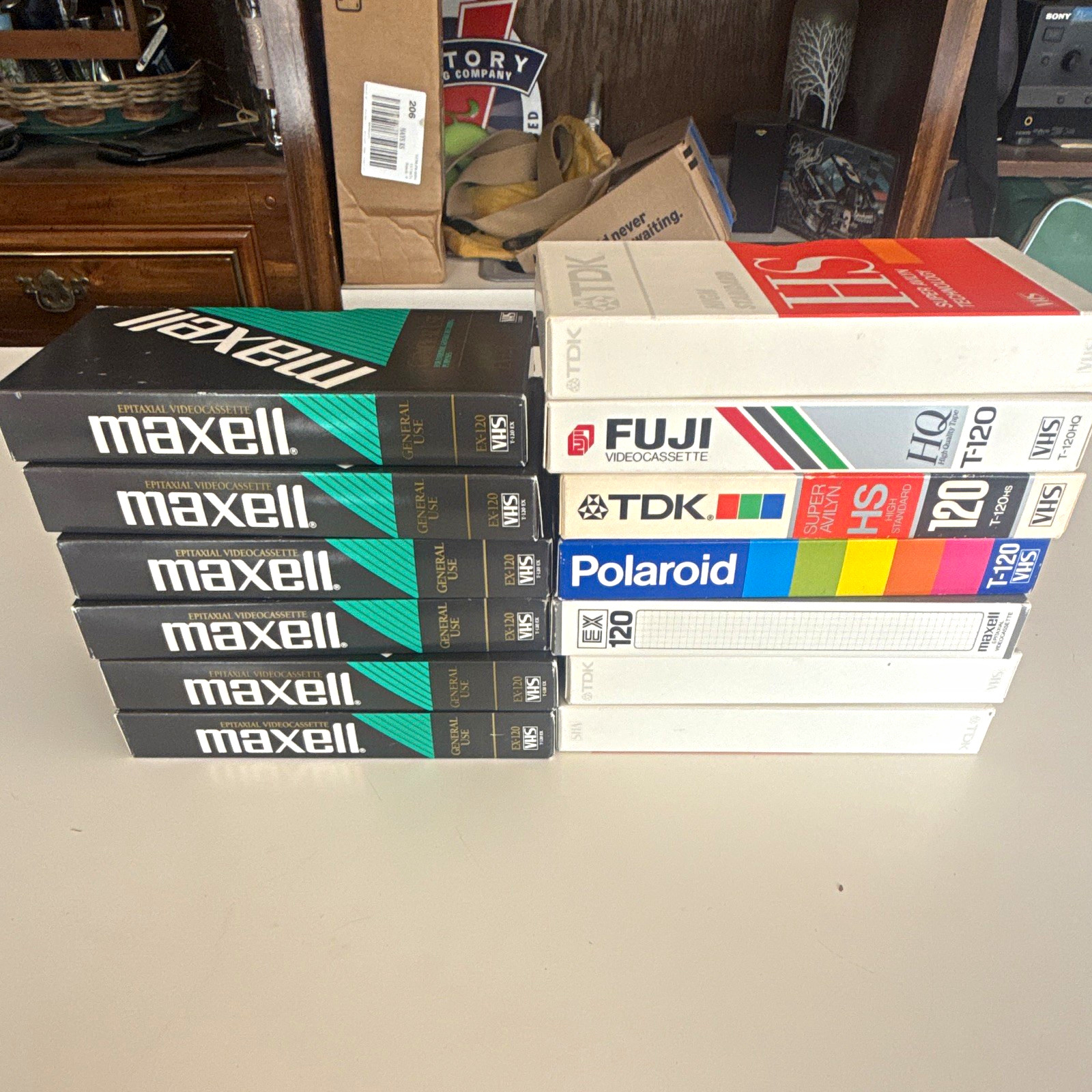 Lot of 13 Pre-Owned Vintage T-120 VHS Tapes (Found Footage / TV Broadcasts)