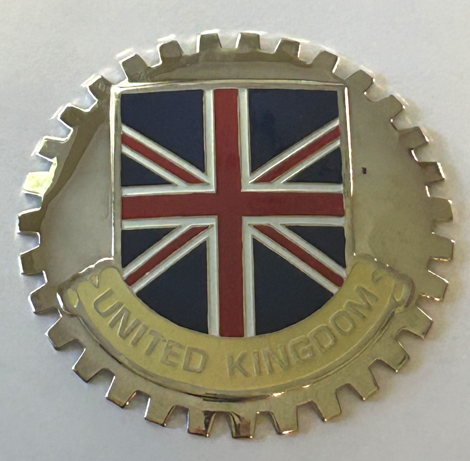 UNITED KINGDOM FLAG CAR GRILLE BADGE EMBLEM - BRITISH UNION JACK FLAG UNITED KINGDOM FLAG CAR GRILLE BADGE EMBLEM - BRITISH UNION JACK FLAG