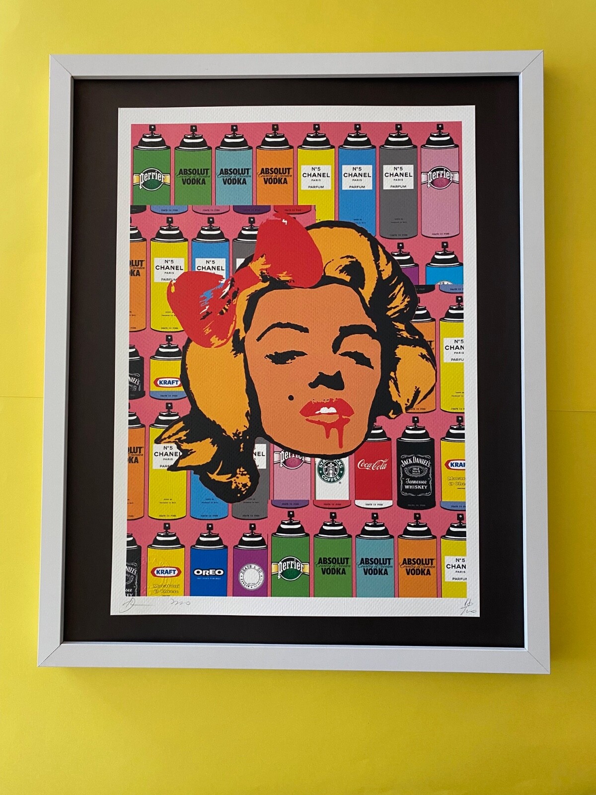 DEATH NYC Hand Signed LARGE Print Framed 16x20in COA SPRAY CAN MARILYN MONROE & DEATH NYC Hand Signed LARGE Print Framed 16x20in COA SPRAY CAN MARILYN MONROE &