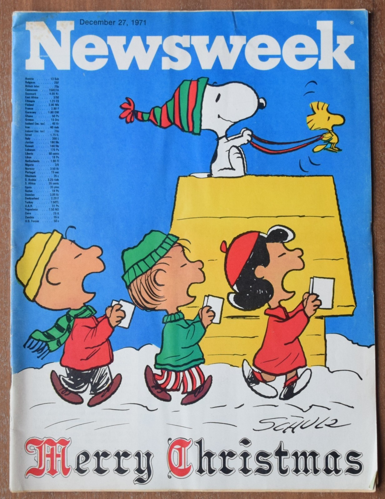 Newsweek Magazine December 27 1971 Merry Christmas from Snoopy and Friends