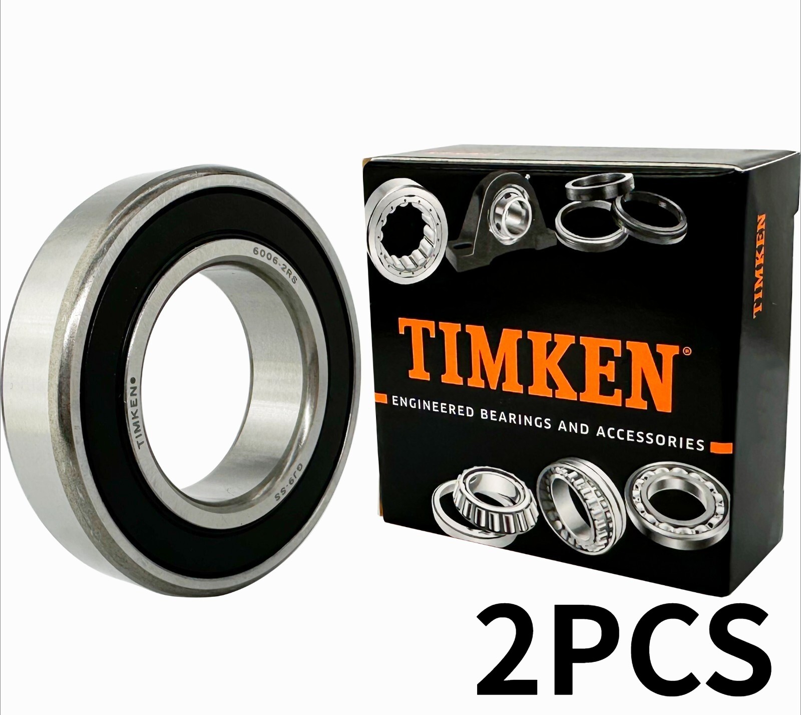 (Qty.2)TIMKEN 6006-2RS High Quality Two Side Sealed Ball Bearings 30X55X13MM (Qty.2)TIMKEN 6006-2RS High Quality Two Side Sealed Ball Bearings 30X55X13MM