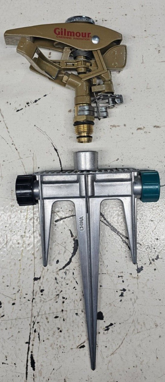 Gilmour/Ace Heavy Duty Adjustable Pulse Sprinkler Head 5800 Sq Ft w/ Metal Spike