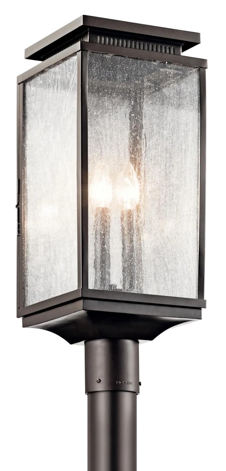 Kichler 49388 Old Bronze Manningham 3-Light Pier Post Lamp Clear Seeded Glass Kichler 49388 Old Bronze Manningham 3-Light Pier Post Lamp Clear Seeded Glass