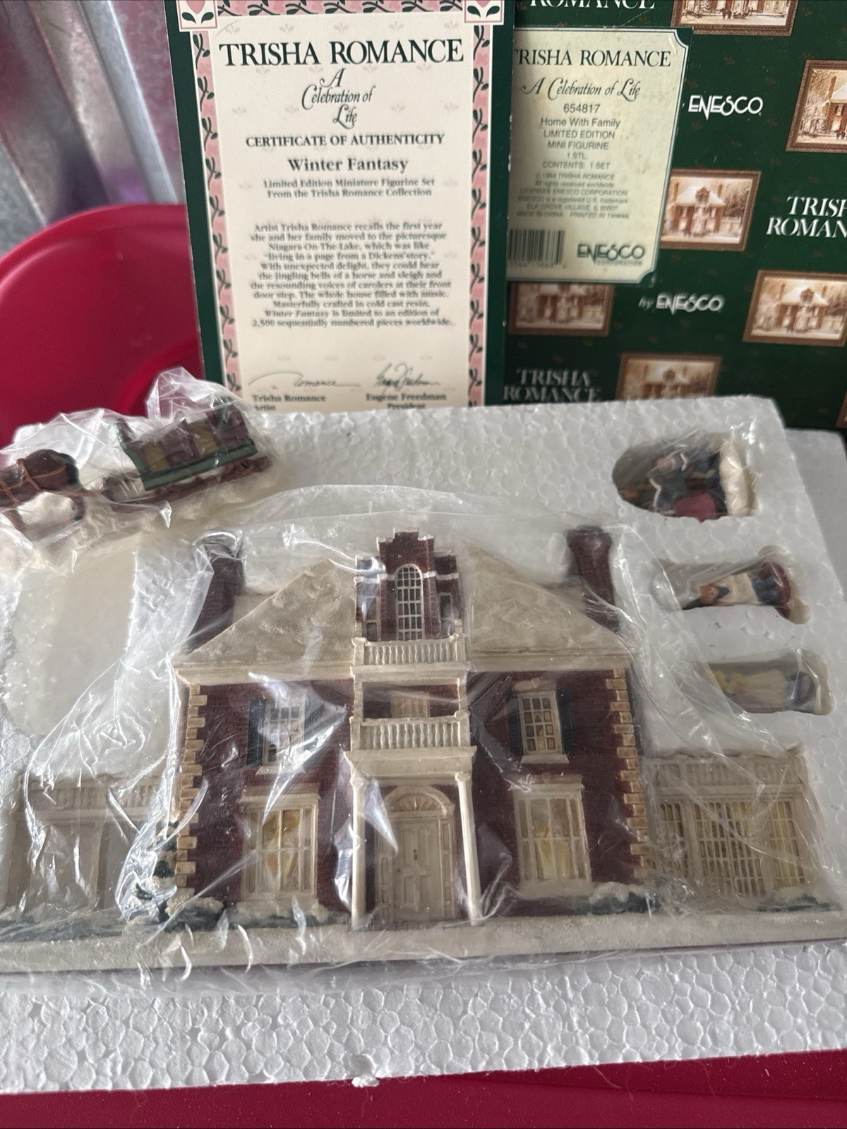 Enesco Trisha Romance Home With Family New In Box 1984 Vintage Enesco Trisha Romance Home With Family New In Box 1984 Vintage