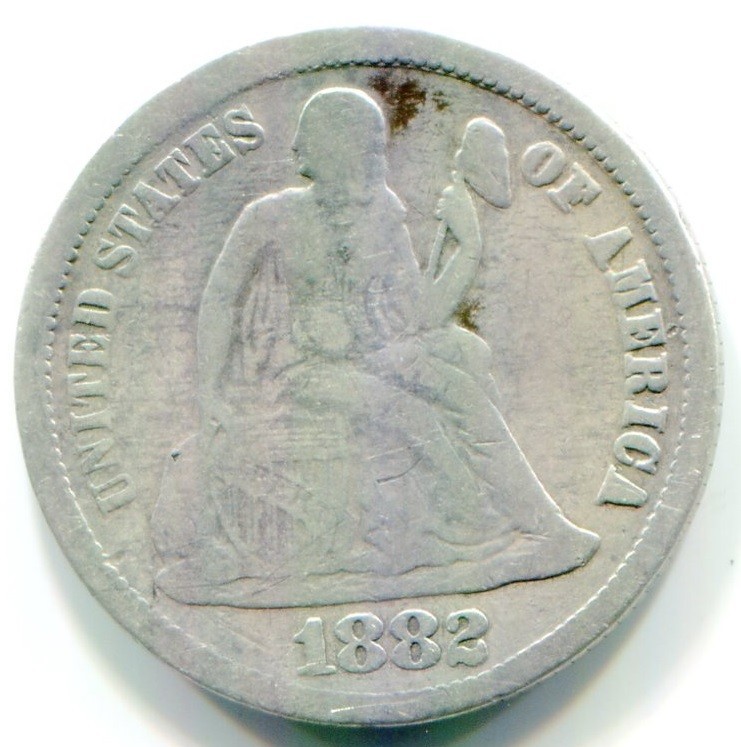 1882 Seated Liberty Dime Partial Liberty 1882 Seated Liberty Dime Partial Liberty