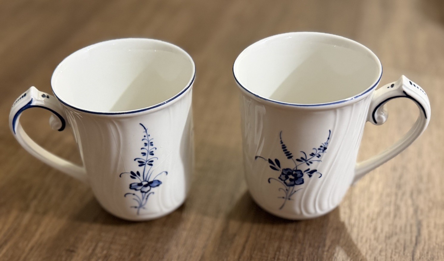 Set of 2 Villeroy & Boch Vieux Luxembourg Mugs Vitro Porcelain Mugs Luxembourg