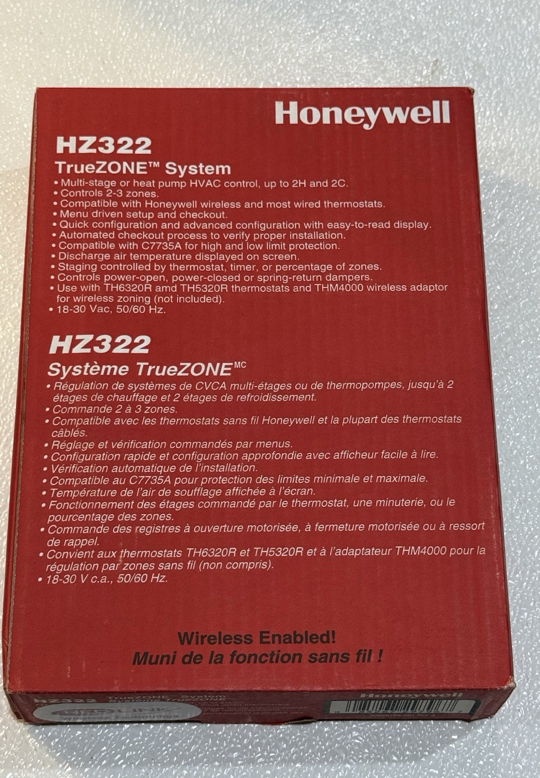 Honeywell HZ322 TrueZone System Honeywell HZ322 TrueZone System