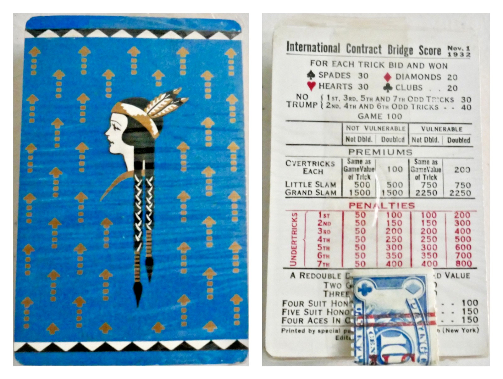 Vintage 1932 RUSSELL Art Deco INDIAN PRINCESS Playing Cards SEALED CELLOPHANE Vintage 1932 RUSSELL Art Deco INDIAN PRINCESS Playing Cards SEALED CELLOPHANE