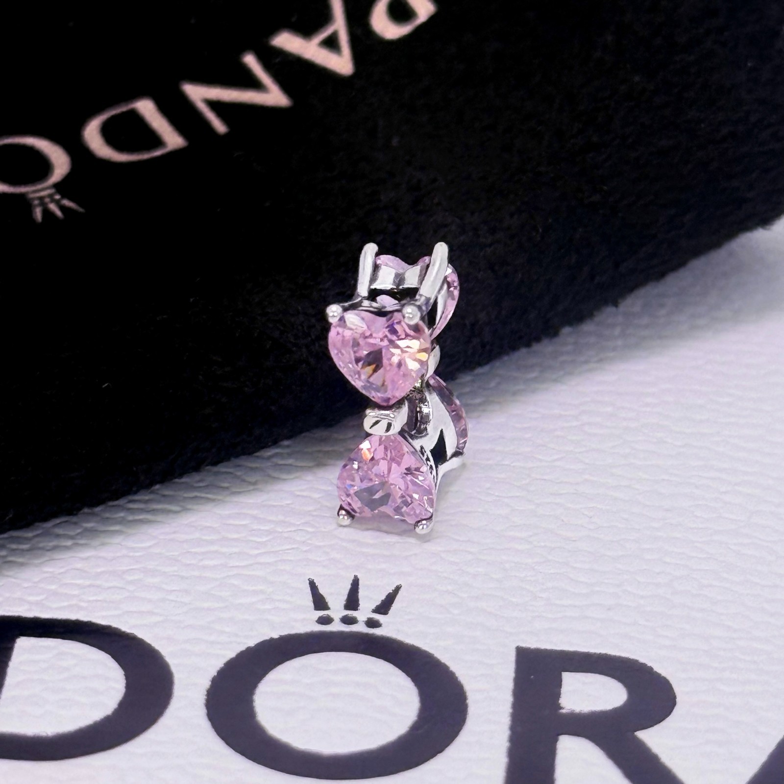 PANDORA Pink Bow Charm Sterling Silver, #794253C01, Valentine\'s Day Gift